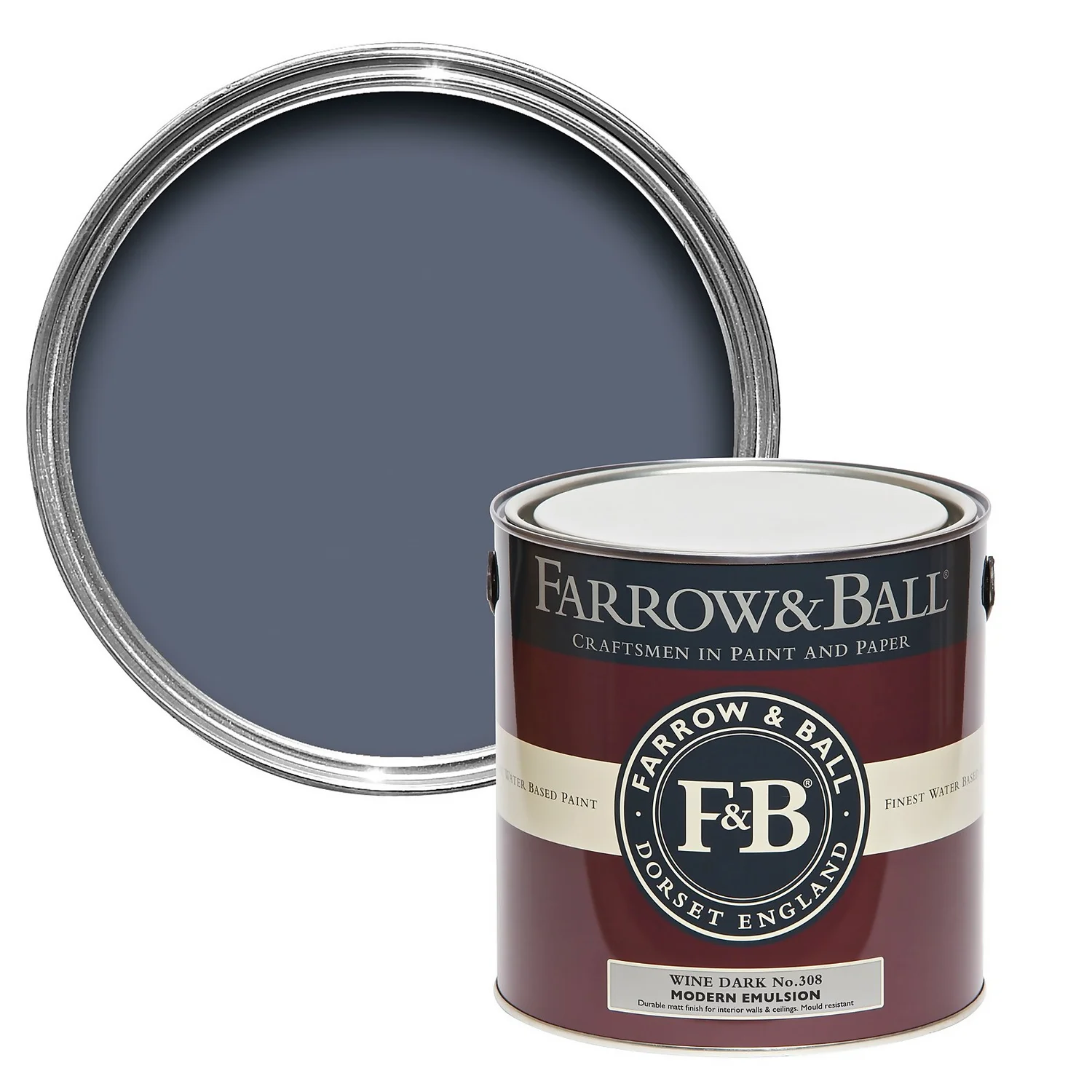 Farrow & Ball Modern Matt Emulsion Paint No.308 Wine Dark - 2.5L 3 Farrow & Ball Modern Matt Emulsion Paint No.308 Wine Dark - 2.5L