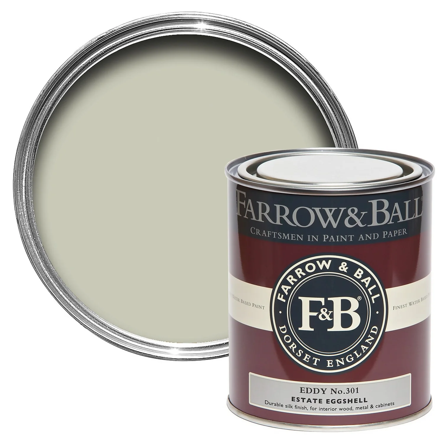 Farrow & Ball Estate Eggshell Paint No.301 Eddy - 750ml 3 Farrow & Ball Estate Eggshell Paint No.301 Eddy - 750ml