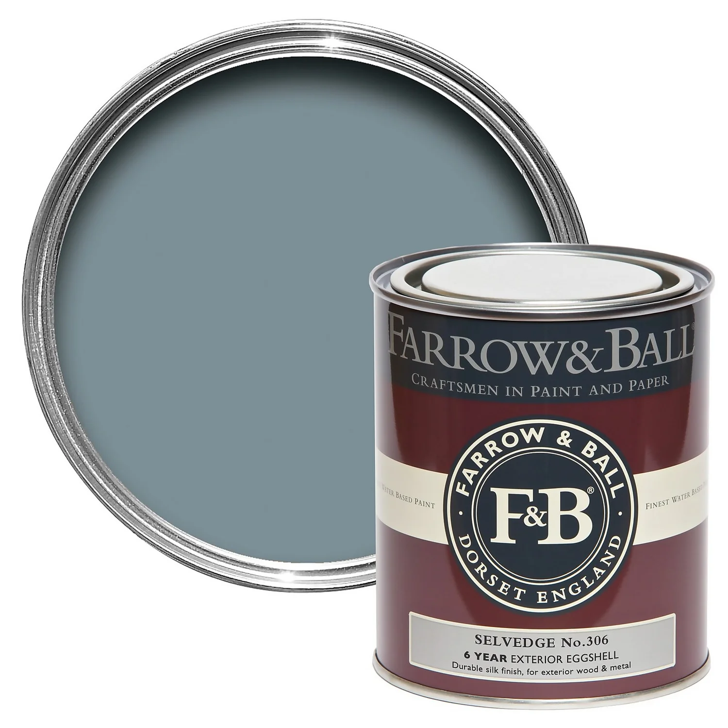 Farrow & Ball Exterior Eggshell Paint No.306 Selvedge - 750ml 3 Farrow & Ball Exterior Eggshell Paint No.306 Selvedge - 750ml