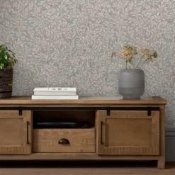 Next Ditsy Leaf Grey Wallpaper -Paint Store 13960874 1404998026684409