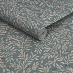 Next Ditsy Leaf Duck Egg Wallpaper -Paint Store 13960875 4824998026308416