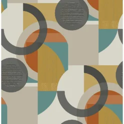 Next Retro Shapes Geo Orange Wallpaper