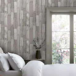Next Distressed Wood Plank Grey Wallpaper -Paint Store 13960903 1244998026665716