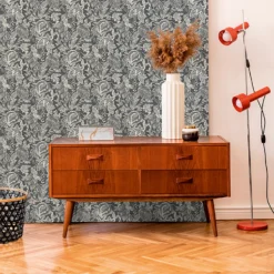 Grandeco Mae Grey Textured Matt Wallpaper -Paint Store 13980231 1674998777293178