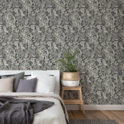 Grandeco Mae Grey Textured Matt Wallpaper -Paint Store 13980231 2084998777346197