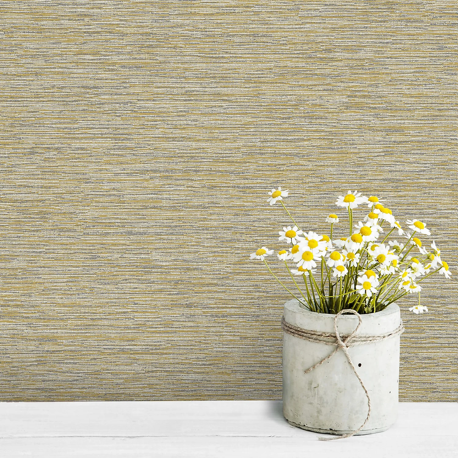 Grandeco Striped Weave Yellow Raised Textured Metallic Wallpaper 6 Grandeco Striped Weave Yellow Raised Textured Metallic Wallpaper - Image 4