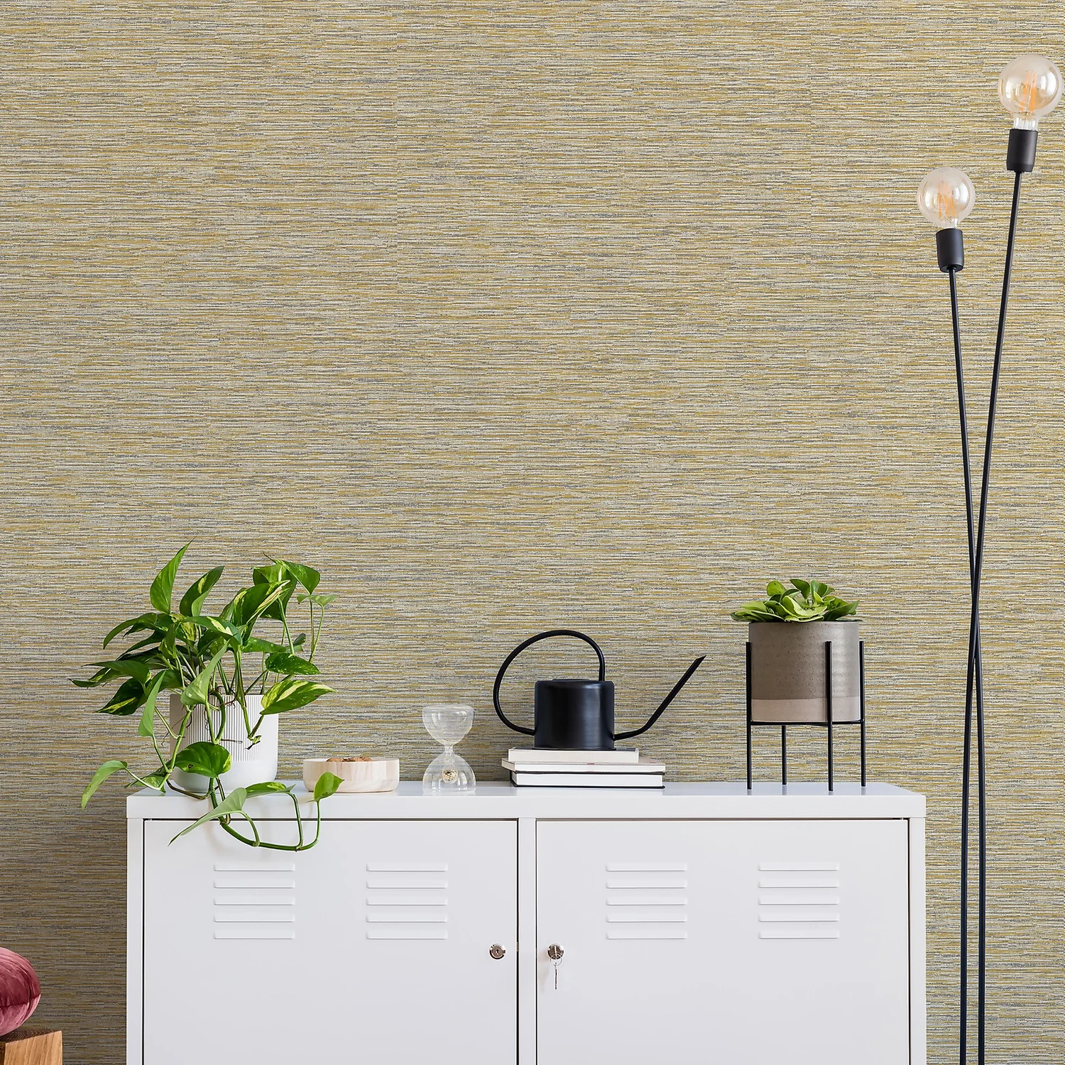 Grandeco Striped Weave Yellow Raised Textured Metallic Wallpaper 7 Grandeco Striped Weave Yellow Raised Textured Metallic Wallpaper - Image 5