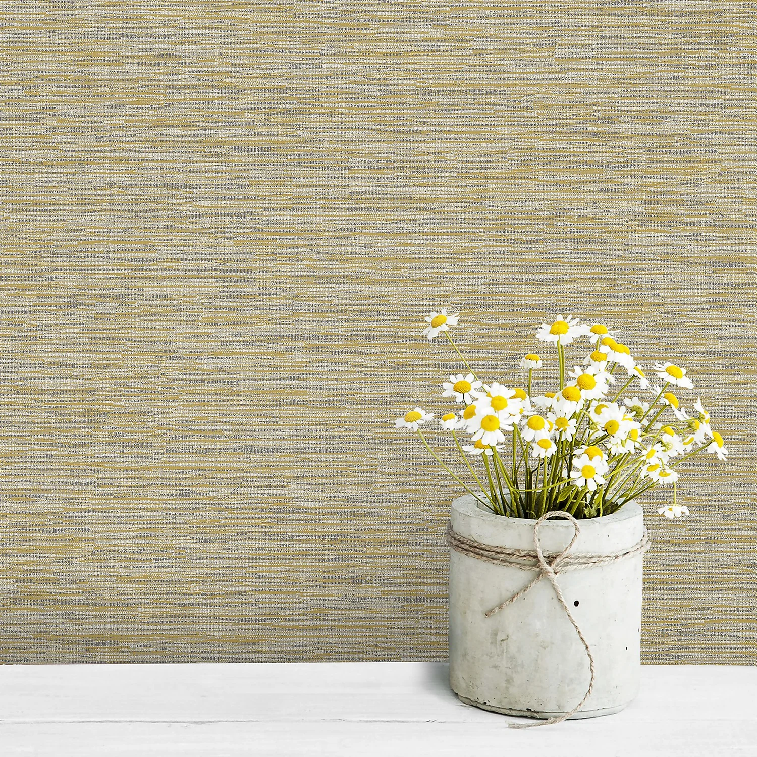 Grandeco Striped Weave Yellow Raised Textured Metallic Wallpaper 4 Grandeco Striped Weave Yellow Raised Textured Metallic Wallpaper - Image 2