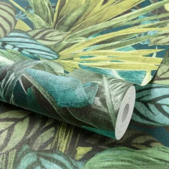 Grandeco Tropical Vista Green Textured Matt Wallpaper 9 Grandeco Tropical Vista Green Textured Matt Wallpaper -Paint Store 13980246 1524998777237279