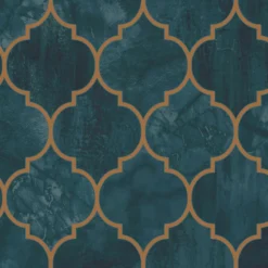 Contour Tegula Teal And Copper Wallpaper -Paint Store 13991820 1995003724781218