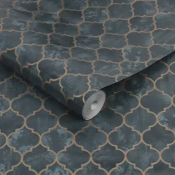 Contour Tegula Teal And Copper Wallpaper -Paint Store 13991820 2975003724881340