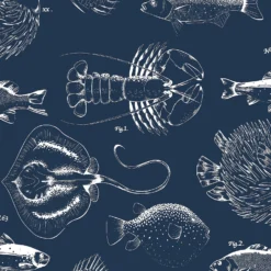 Contour Into The Deep Navy Wallpaper