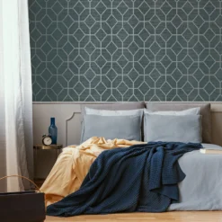 Boutique Asscher Geo Teal Wallpaper -Paint Store 13991824 6295003723803944