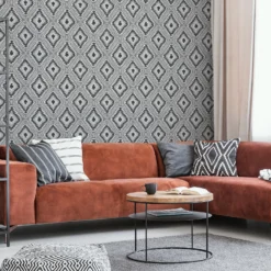 Superfresco Colours Aztec Geo Mono Wallpaper -Paint Store 13991826 2745003726891121