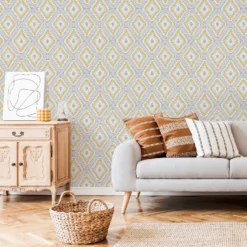 Superfresco Colours Aztec Geo Grey And Ochre Wallpaper -Paint Store 13991827 3615003725799481