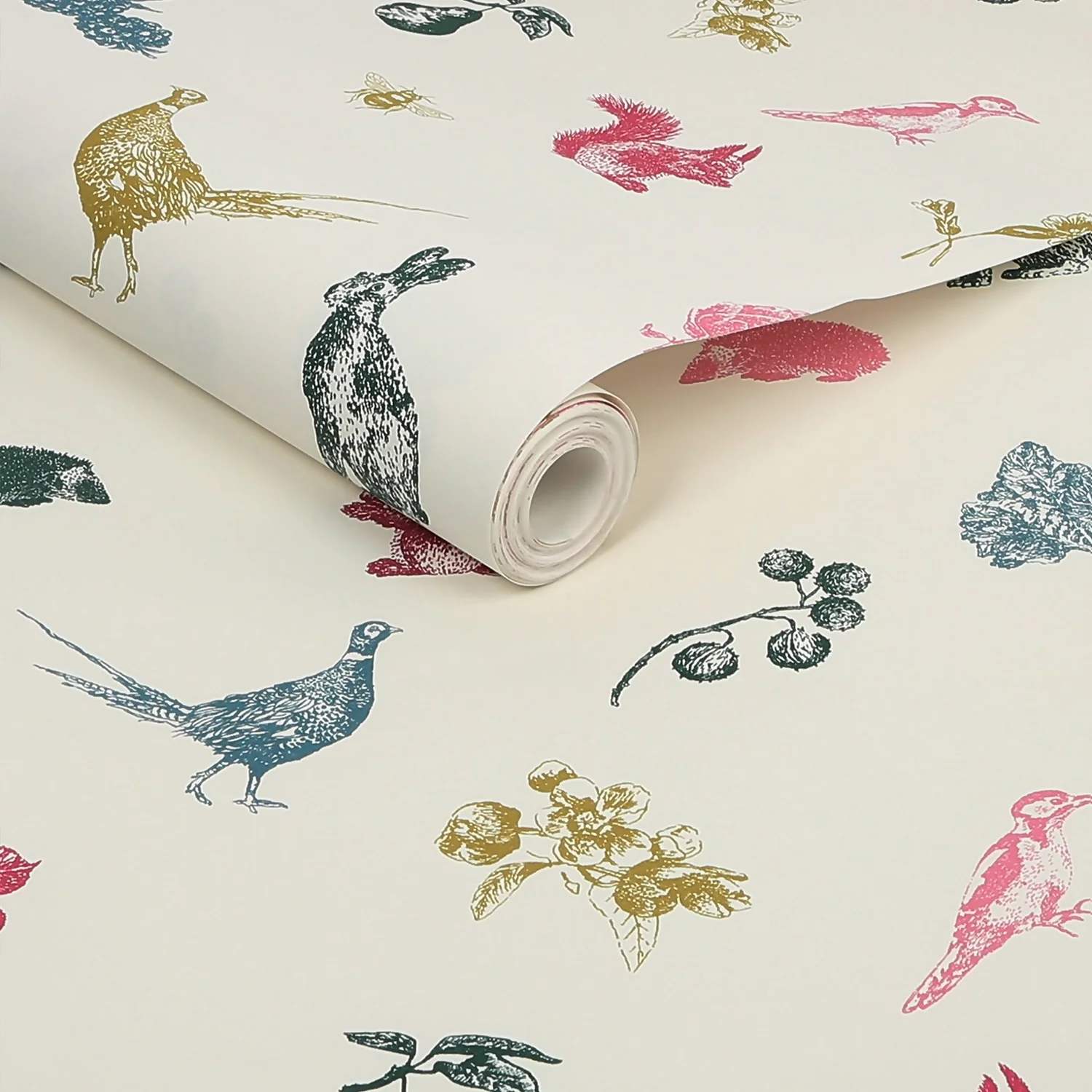 Joules Etched Woodland Creme Multi Wallpaper 5 Joules Etched Woodland Creme Multi Wallpaper - Image 3