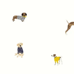 Joules Harbour Dogs Crème Wallpaper -Paint Store 13991838 7855003724354456