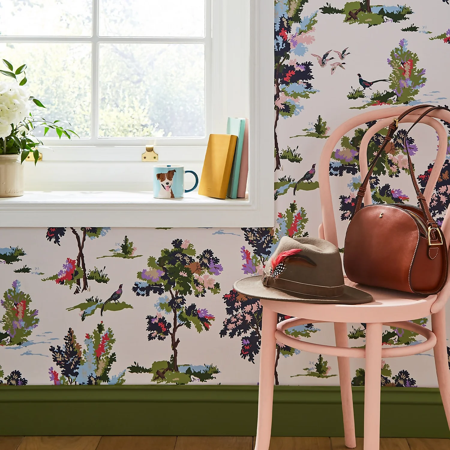 Joules Woodland Scene Dawn Grey Wallpaper 4 Joules Woodland Scene Dawn Grey Wallpaper - Image 2