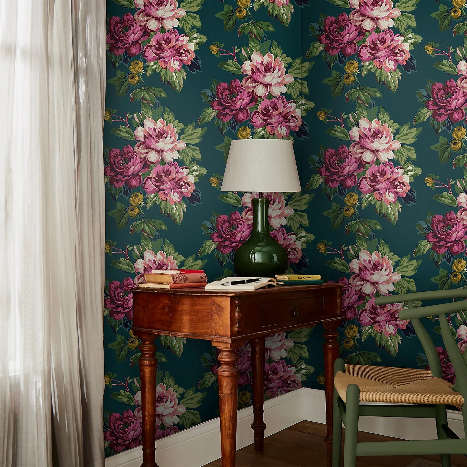 Joules Invite Floral Peacock Wallpaper 7 Joules Invite Floral Peacock Wallpaper - Image 5