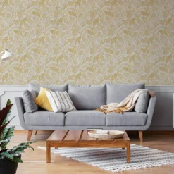Fresco Artisan Leaf Ochre Wallpaper -Paint Store 13991877 2115003724012066