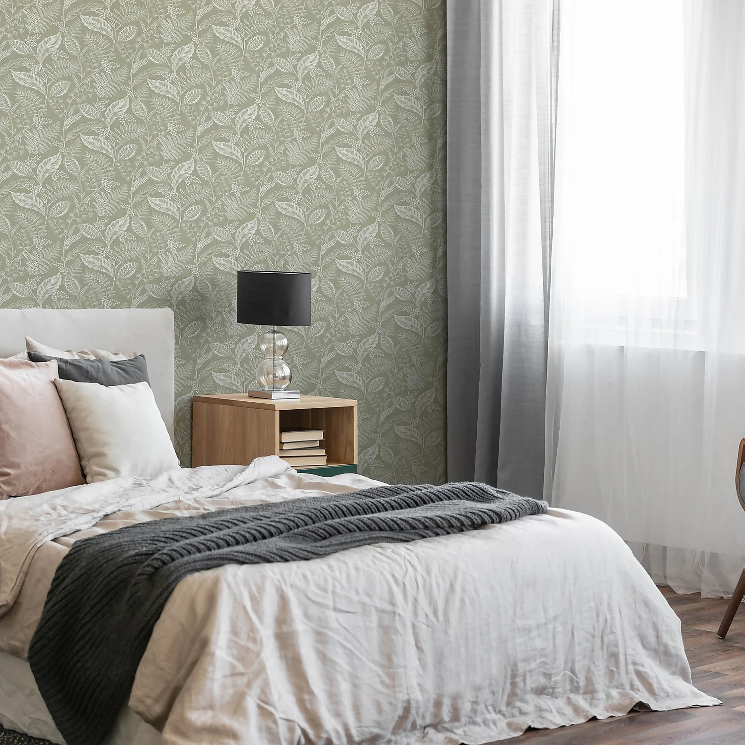 Fresco Artisan Leaf Sage Wallpaper 6 Fresco Artisan Leaf Sage Wallpaper - Image 4