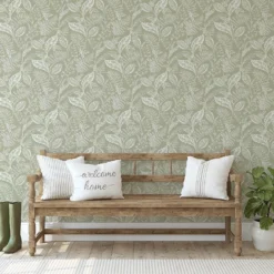 Fresco Artisan Leaf Sage Wallpaper 8 Fresco Artisan Leaf Sage Wallpaper -Paint Store 13991878 9395003725156149