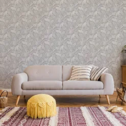 Fresco Artisan Leaf Grey Wallpaper -Paint Store 13991879 5245003723099943