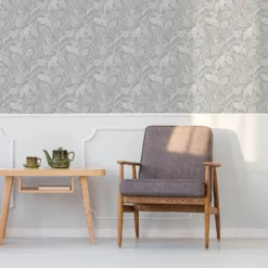Fresco Artisan Leaf Grey Wallpaper -Paint Store 13991879 9315003723178162