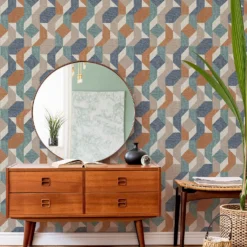 Superfresco Easy Woven Abstract Blue And Orange Wallpaper -Paint Store 13991902 1925003726903517
