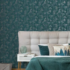 Superfresco Colours Hedgerow Teal Wallpaper -Paint Store 13991911 8035003726551917