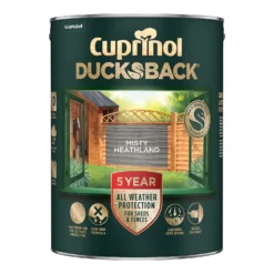 Cuprinol Ducksback Shed & Fence Paint Misty Heathland - 5L -Paint Store 14231555 3995036400424629