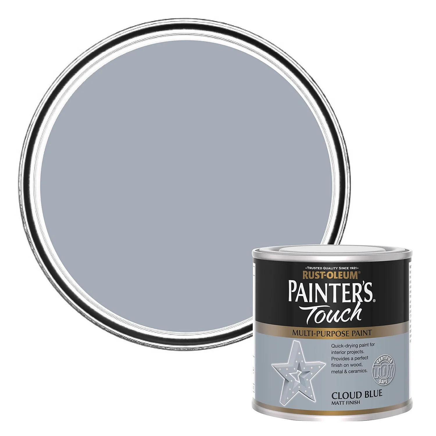 Rust-Oleum Painters Touch Matt Paint Cloud Blue - 250ml 3 Rust-Oleum Painters Touch Matt Paint Cloud Blue - 250ml