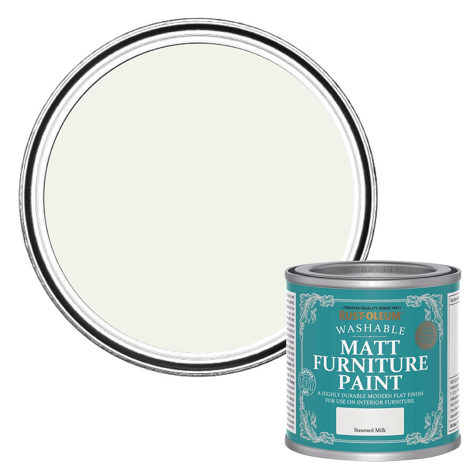 Rust-Oleum Matt Furniture Paint Steamed Milk - 125ml 3 Rust-Oleum Matt Furniture Paint Steamed Milk - 125ml