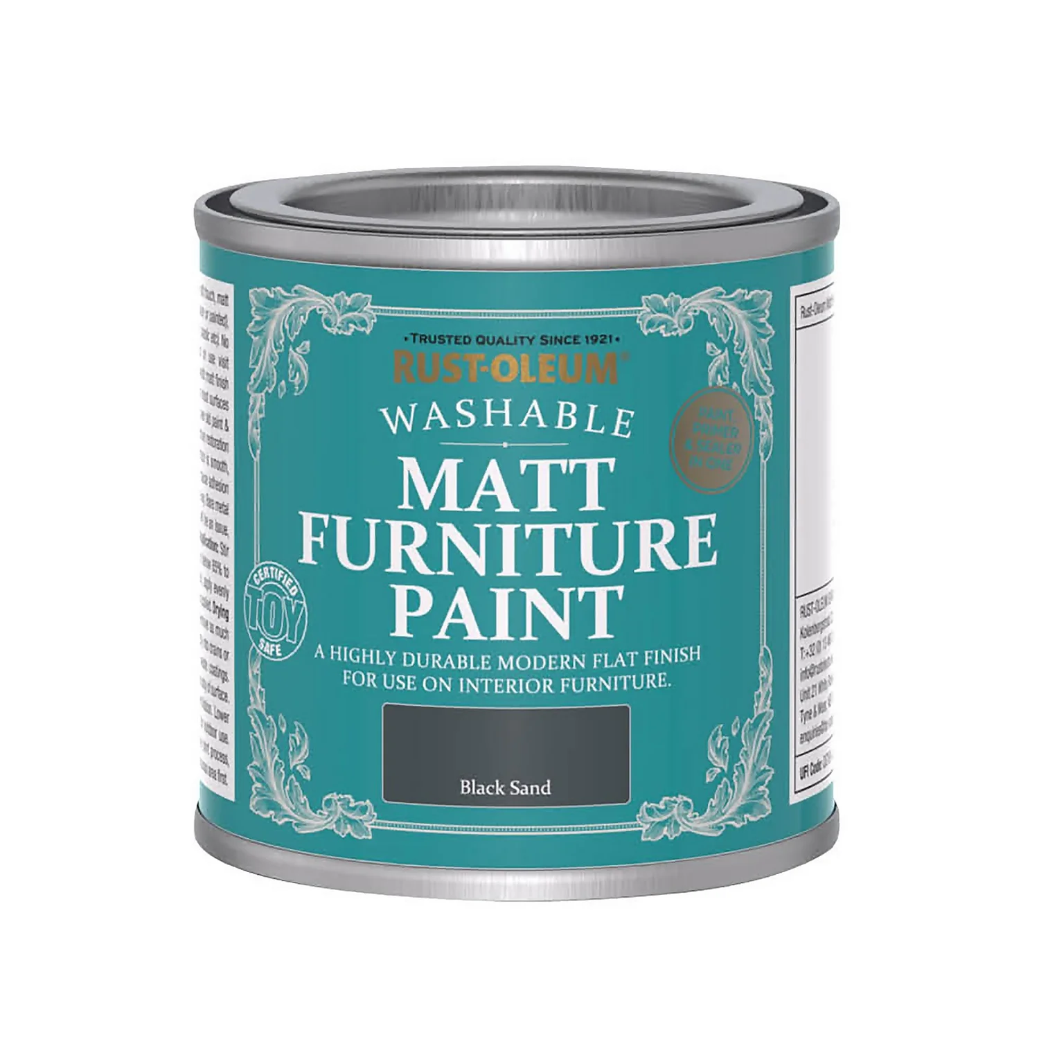 Rust-Oleum Matt Furniture Paint Black Sand - 125ml 6 Rust-Oleum Matt Furniture Paint Black Sand - 125ml - Image 4
